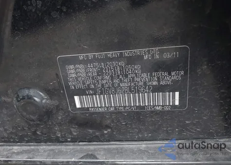 2011 Subaru Impreza Wrx Sti Limited from USA, damaged, VIN JF1GV8J62BL519642